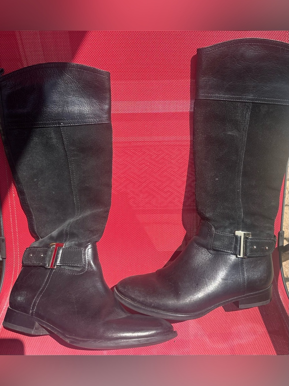 Tory Burch-8 1/2 -Women's Black Leather & Suede  Riding Boots.